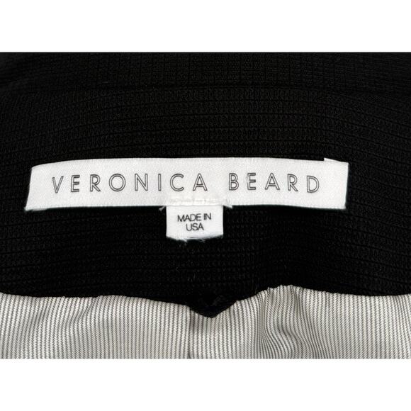 Veronica Beard Hadley Moto Black Jacket with Striped Varsity Dickey Size Small - Picture 10 of 16